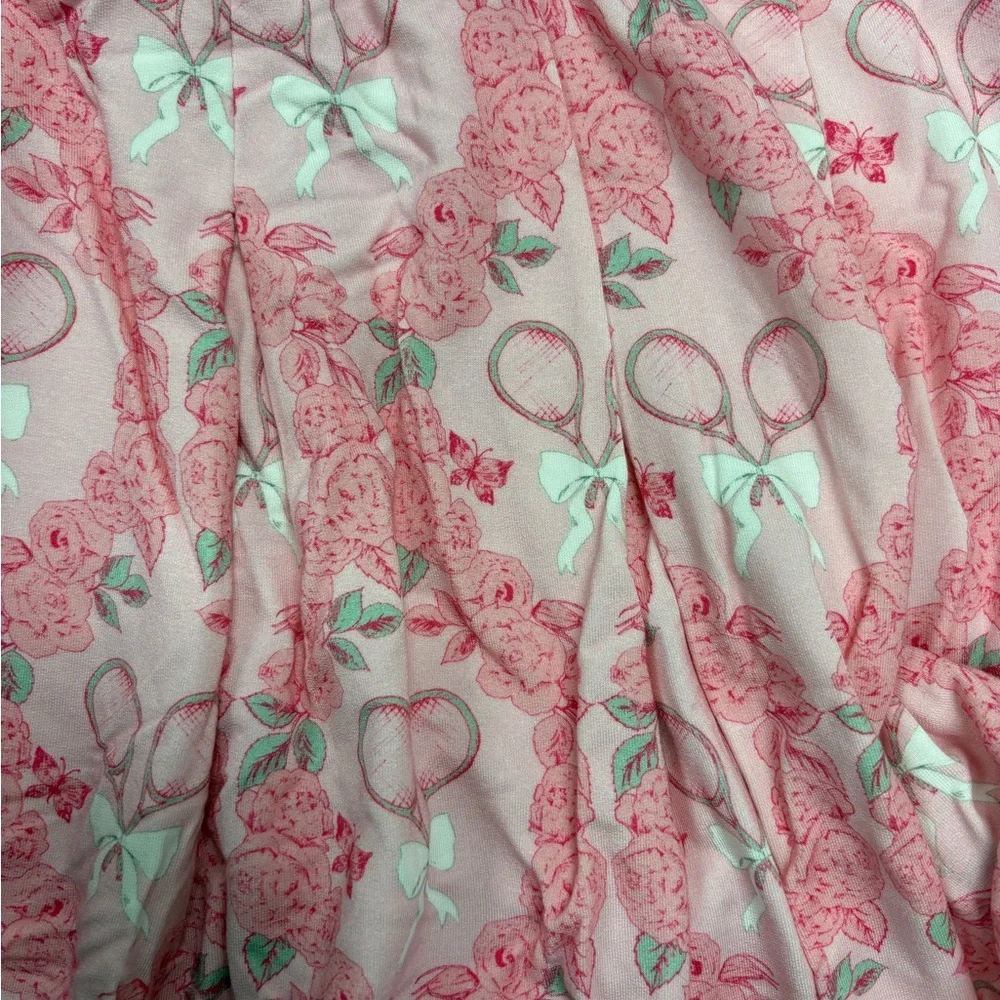 Posh Peanut Pink and White Floral Mini pleated Skirt - Picture 4 of 4